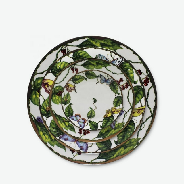 Plant Butterfly Ceramic Dinnerware