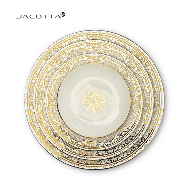 Gold Embossed Ceramic Plate