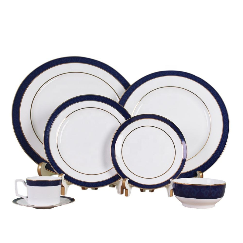Wholesale Dinnerware Set With Blue Rim from China Manufacturer Shanxi