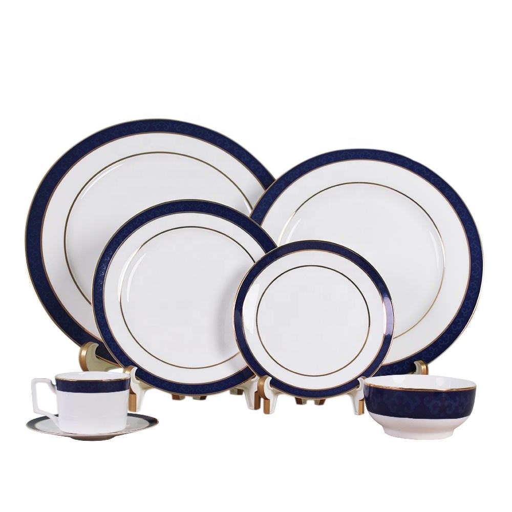 Wholesale Dinnerware Set With Blue Rim from China Manufacturer Shanxi