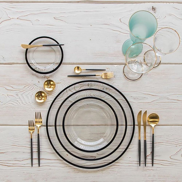 Wedding Tableware Glass Charger Plate