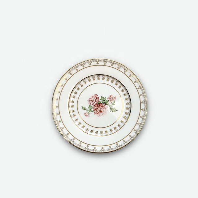 Flower Golden Rim Ceramic Dinnerware