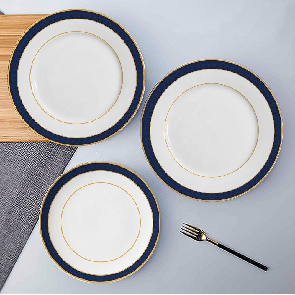 Wholesale Dinnerware Set With Blue Rim from China Manufacturer Shanxi