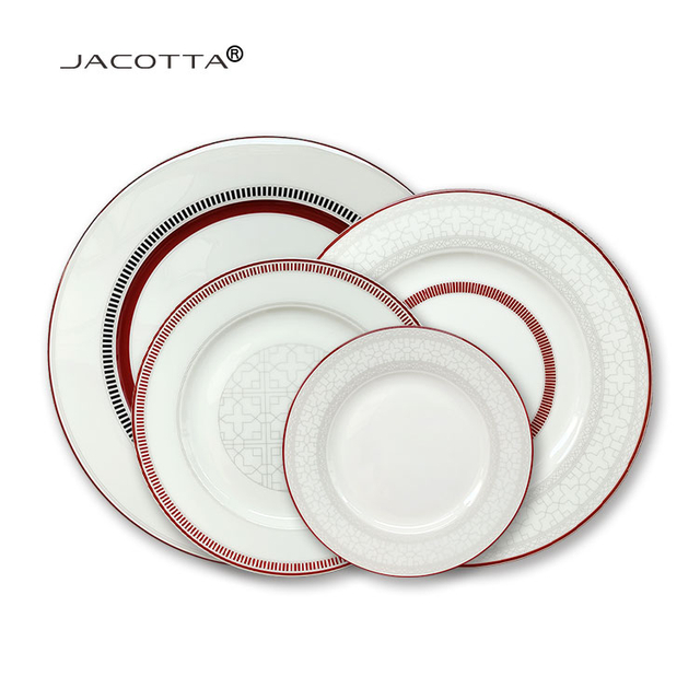 Red Silver Classical Ceramics Date Set Can Be Customized